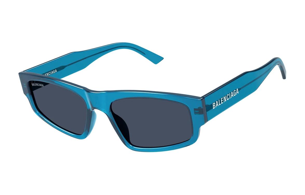 (Women) Balenciaga  Irregular Blue Sunglasses with Logo Temples. BB0305S004 圖 2