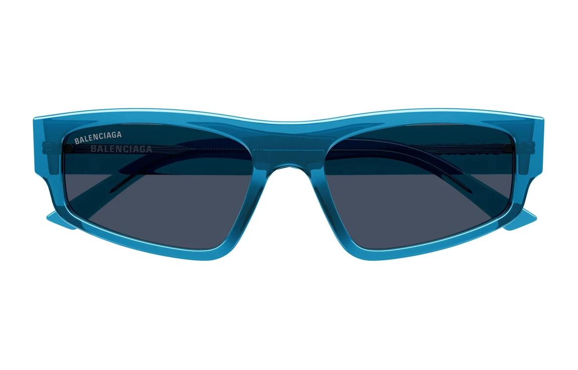 (Women) Balenciaga  Irregular Blue Sunglasses with Logo Temples. BB0305S004 圖 3