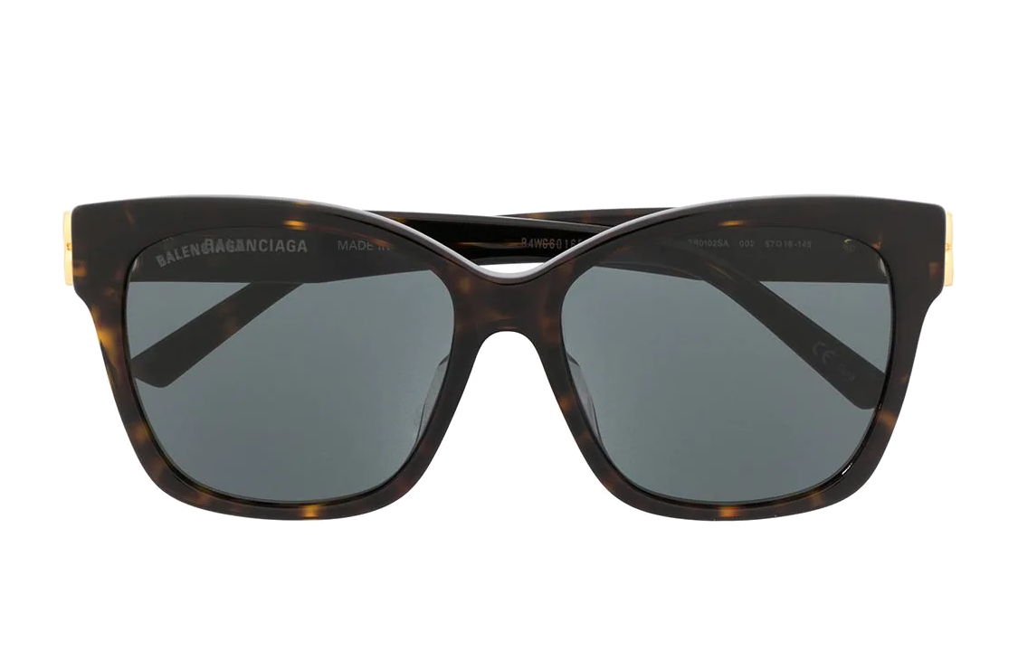 (Women) Balenciaga  Irregular Shaped Black Acetate Sunglasses with Logo Cutout BB0102SA 圖 3