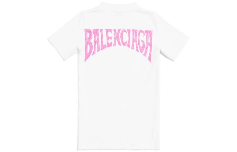 Order (Women) Balenciaga  Letter Print Cotton Crewneck T-Shirt White SS24 768075TPVM29601