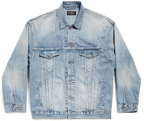 (Women) Balenciaga Light Blue Denim Jacket SS23 Single-Breasted Long Sleeve. 773617TPW534868 Order (Women) Balenciaga Light Blue Denim Jacket SS23 Single-Breasted Long Sleeve. 773617TPW534868