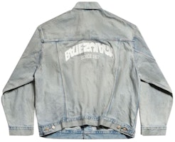 (W) バレンシアガ ライトブルー レタープリント デニムジャケット カラー&ボタン付き 767951TDW144016 Lookbook (W) バレンシアガ ライトブルー レタープリント デニムジャケット カラー&ボタン付き 767951TDW144016