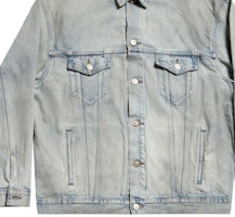 (W) バレンシアガ ライトブルー レタープリント デニムジャケット カラー&ボタン付き 767951TDW144016 Details for (W) バレンシアガ ライトブルー レタープリント デニムジャケット カラー&ボタン付き 767951TDW144016