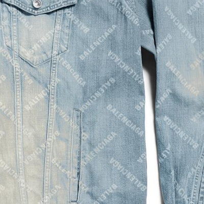 (Women) Balenciaga Light Blue Monogram Denim Jacket Regular Fit Spring Outerwear 773616TPW534868 Sizing (Women) Balenciaga Light Blue Monogram Denim Jacket Regular Fit Spring Outerwear 773616TPW534868