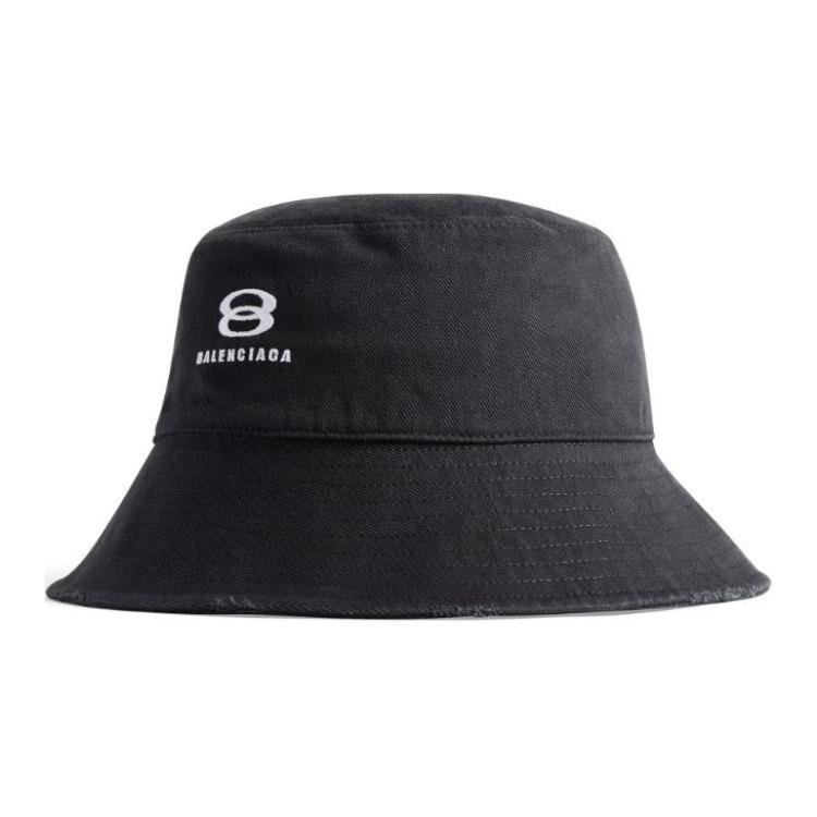 (Women) Balenciaga  Logo Cotton Bucket Hat Black. 766865410B2