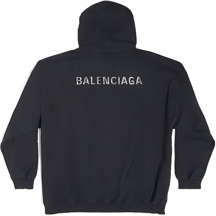 (Women) Balenciaga  Logo Oversized Hoodie Black Casual Long Sleeve. 620947TNVU21073