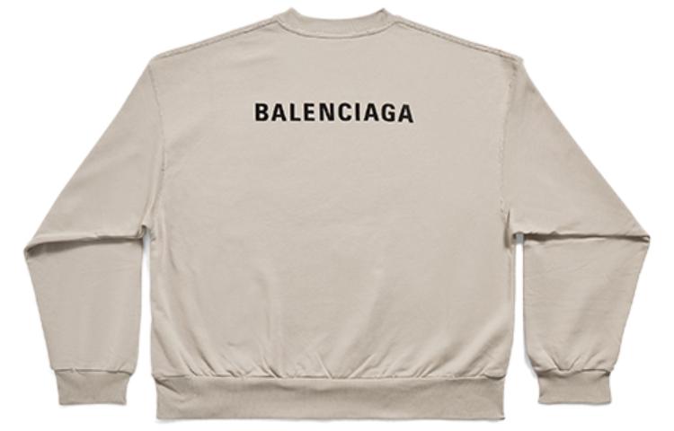 (Women) Balenciaga  Logo Print Oversized Long Sleeve T-Shirt Grey SS23. 697869TOVJ99763