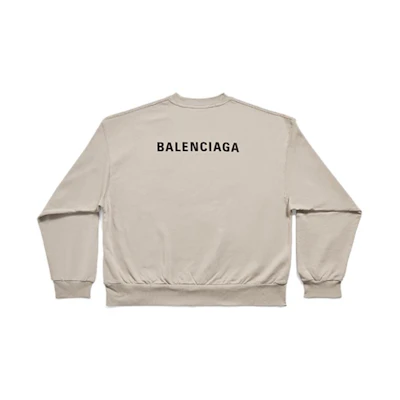 (Women) Balenciaga Logo Print Oversized Long Sleeve T-Shirt Grey SS23. 697869TOVJ99763