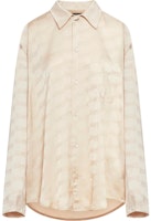 (Women) Balenciaga Logo Print Oversized Long Sleeve Shirt Off-White. 681631TMO681975 (Women) Balenciaga Logo Print Oversized Long Sleeve Shirt Off-White. 681631TMO681975