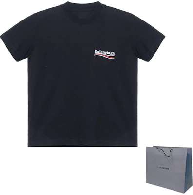 (W) 발렌시아가 로고 프린트 슬림 핏 반팔 티셔츠. 612964TKVJ11070 Shop (W) 발렌시아가 로고 프린트 슬림 핏 반팔 티셔츠. 612964TKVJ11070