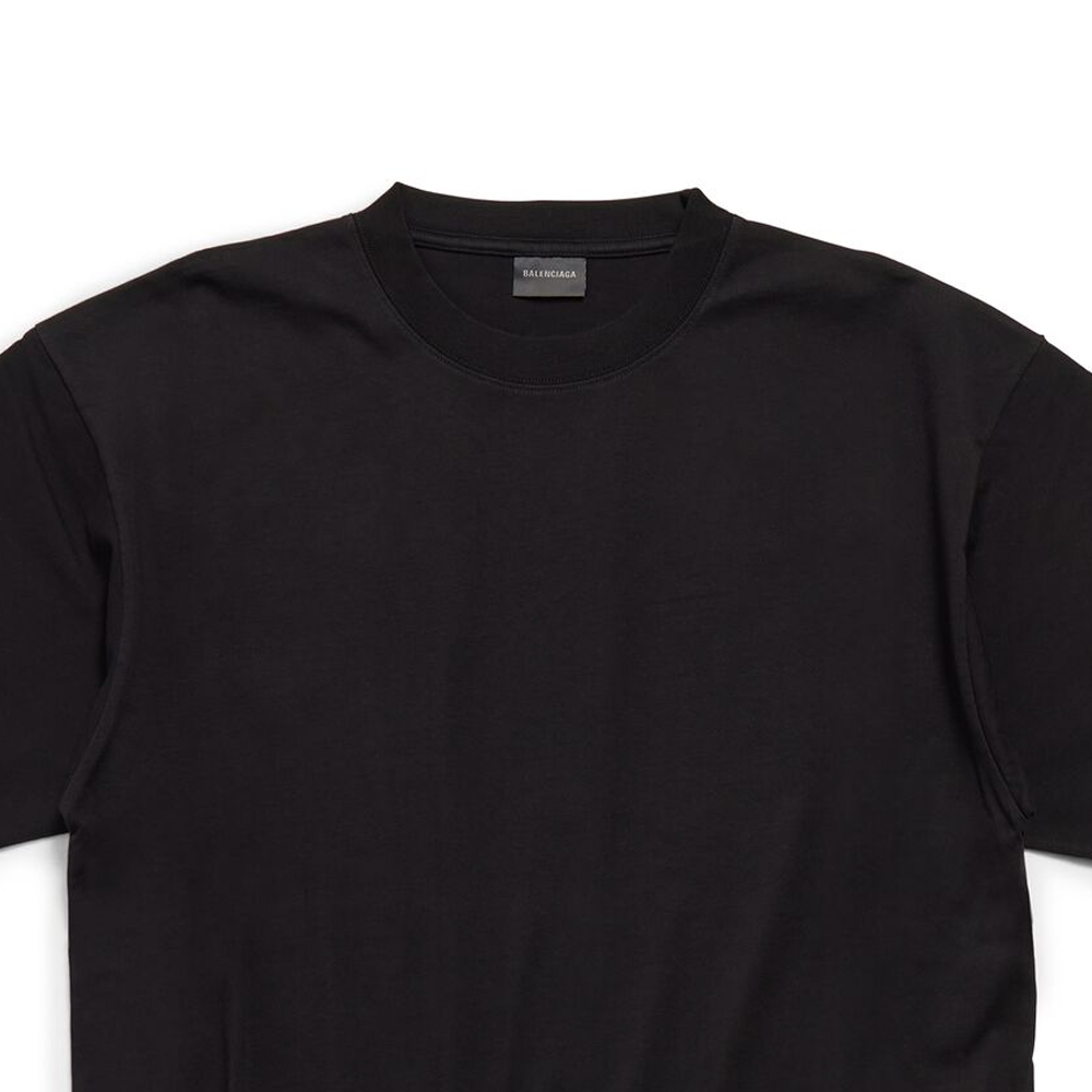 Shop (Women) Balenciaga  Logo Rhinestone Oversized T-Shirt Black FW23 Relaxed Fit 641655TPVP71000