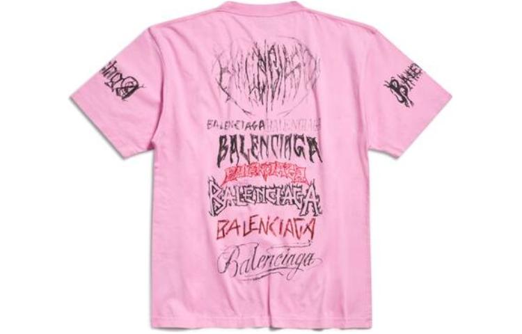 Lookbook (W) Camiseta Balenciaga Ajuste Suelto Gráfico con Letras. 641655TPVO21715