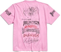 (W) バレンシアガ ルーズフィット レタープリント グラフィック クルーネックTシャツ 641655TPVO21715 Lookbook (W) バレンシアガ ルーズフィット レタープリント グラフィック クルーネックTシャツ 641655TPVO21715