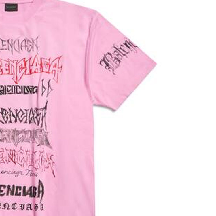 Sizing (W) Camiseta Balenciaga Ajuste Suelto Gráfico con Letras. 641655TPVO21715