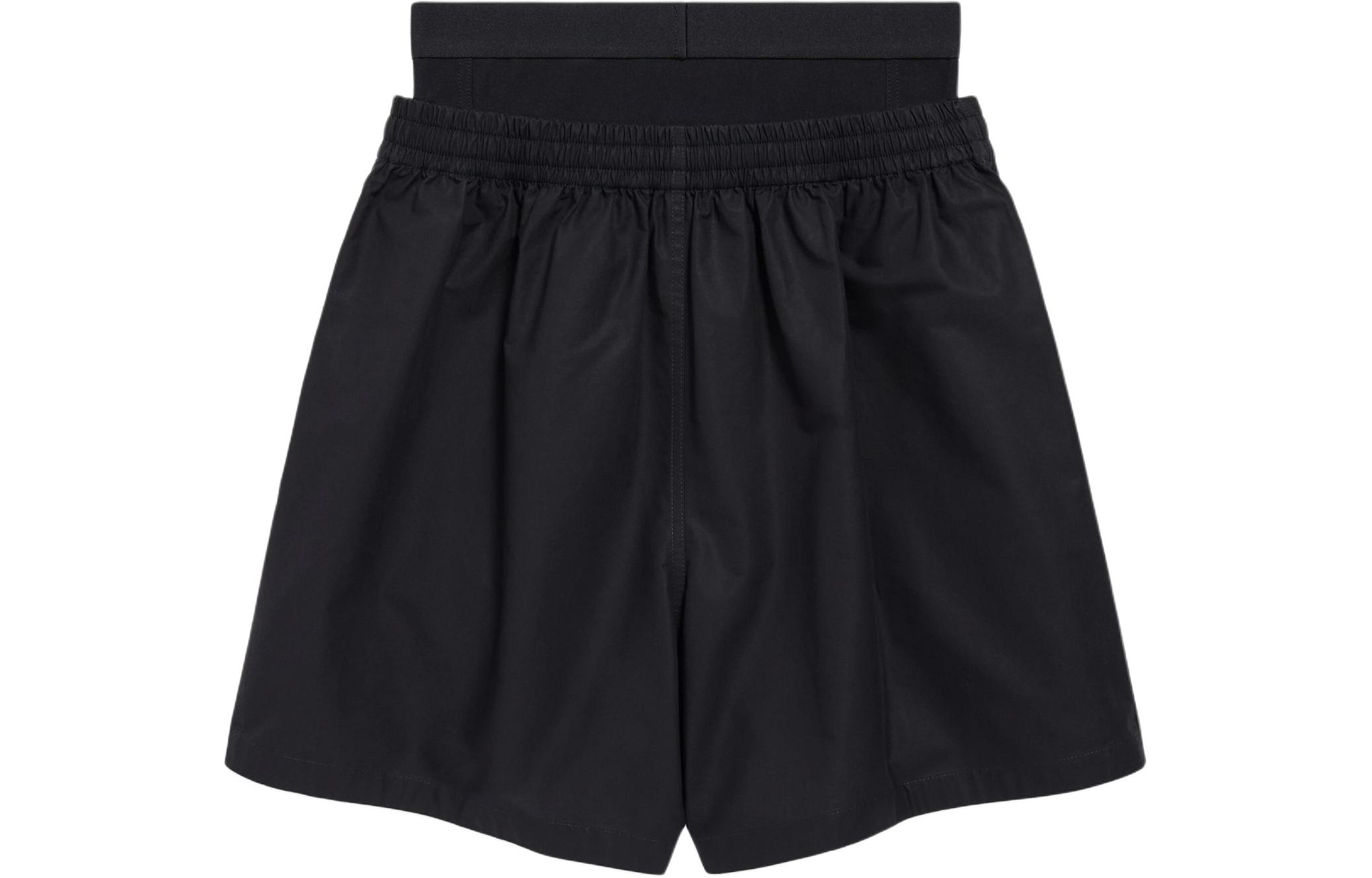 Lookbook (W) 巴黎世家宽松款黑曜石黑色Logo叠穿短裤SS24. 791054TNM601000