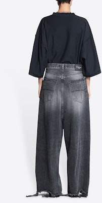 (W) 발렌시아가 로우 크로치 디스트레스드 루즈 진 블랙. 697886TBP471090 Purchase (W) 발렌시아가 로우 크로치 디스트레스드 루즈 진 블랙. 697886TBP471090