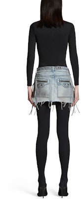 (W) 발렌시아가 미니 데님 스커트 프레이드 벨트 블루 레귤러 핏. 764534TDW144016 Purchase (W) 발렌시아가 미니 데님 스커트 프레이드 벨트 블루 레귤러 핏. 764534TDW144016