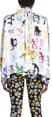 (Women) Balenciaga Multicolor High Neck Printed Long Sleeve Shirt Regular Fit. 595072TLL559000 Purchase (Women) Balenciaga Multicolor High Neck Printed Long Sleeve Shirt Regular Fit. 595072TLL559000
