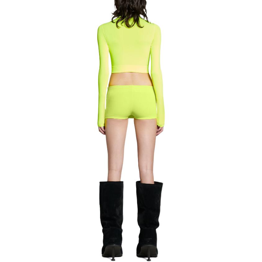 Shop (Women) Balenciaga  Neon Yellow Mini Skirt Elastic Waist Slim Fit Casualwear 794545TOV297204