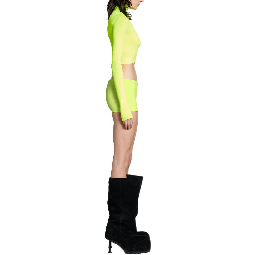 Details for (Women) Balenciaga  Neon Yellow Mini Skirt Elastic Waist Slim Fit Casualwear 794545TOV297204