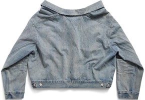 (W) バレンシアガ オフショルダーデニムジャケット ライトブルー ルーズフィットコート 786638TQW556379 Lookbook (W) バレンシアガ オフショルダーデニムジャケット ライトブルー ルーズフィットコート 786638TQW556379