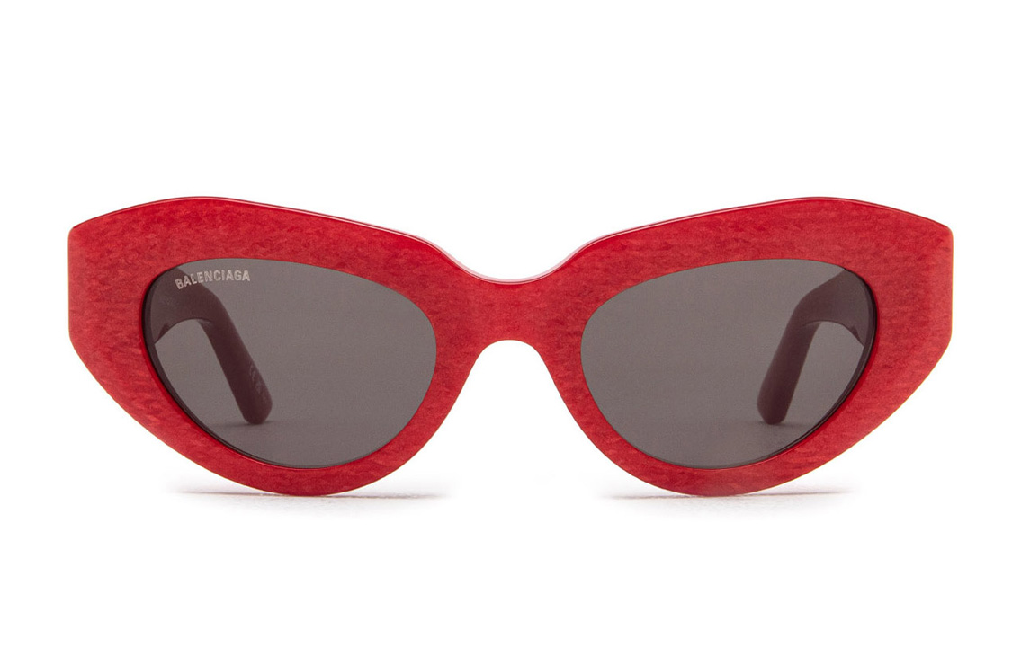 Lookbook (W) 발렌시아가 오벌 레드 아세테이트 선글라스 로고 템플. 18430840