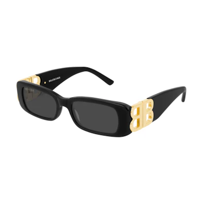 (Women) Balenciaga Oval Sunglasses Black with Logo Detail Acetate Frame. 889652294056NERO