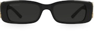 Lookbook (Women) Balenciaga Oval Sunglasses Black with Logo Detail Acetate Frame. 889652294056NERO