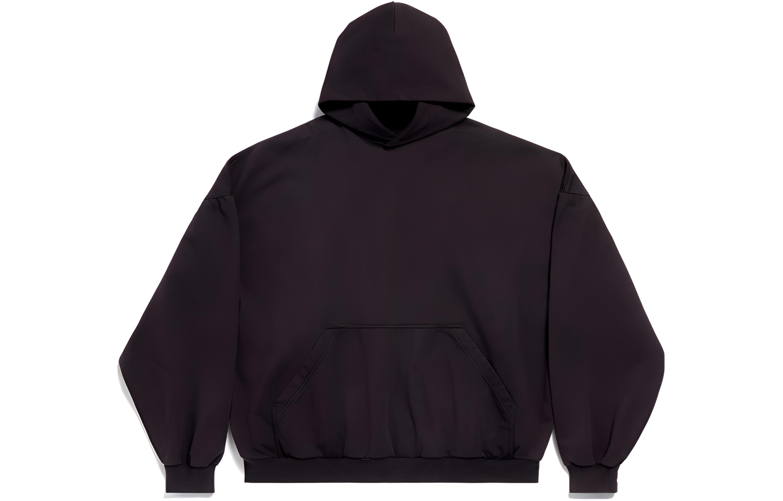 (Women) Balenciaga  Oversized Black Hoodie Pullover Long Sleeve Sweatshirt. 761458TPVN31270