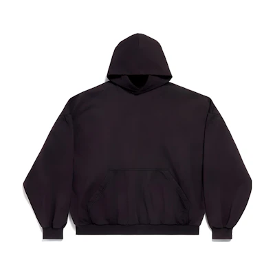 (Women) Balenciaga Oversized Black Hoodie Pullover Long Sleeve Sweatshirt. 761458TPVN31270