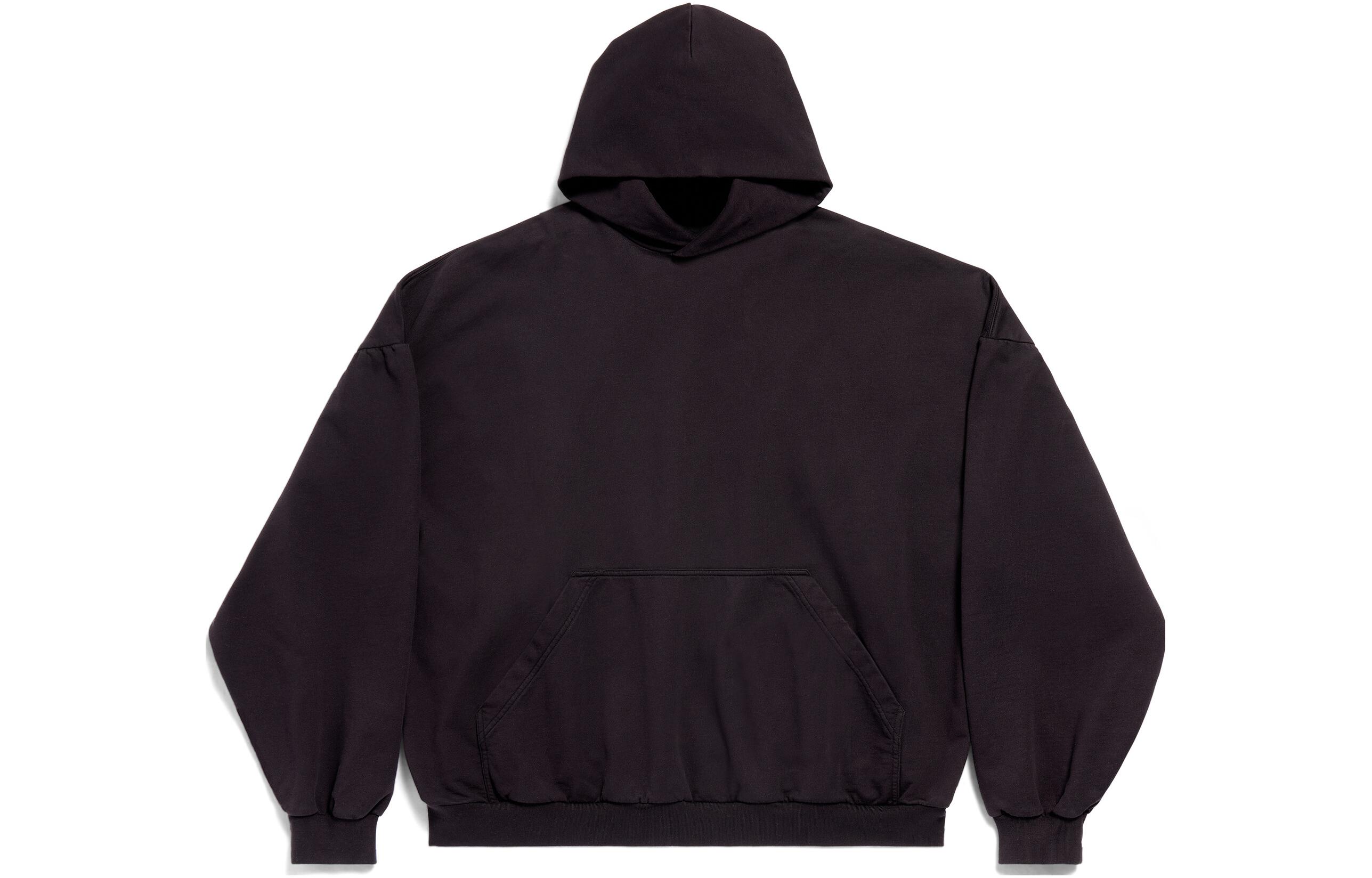 Order (Women) Balenciaga  Oversized Black Hoodie Pullover Long Sleeve Sweatshirt. 761458TPVN31270