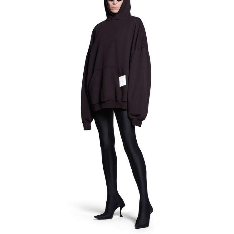 Shop (Women) Balenciaga  Oversized Black Hoodie Pullover Long Sleeve Sweatshirt. 761458TPVN31270
