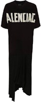 (Women) Balenciaga Oversized Black T-Shirt Dress with Logo Print. 790651TPO381000 (Women) Balenciaga Oversized Black T-Shirt Dress with Logo Print. 790651TPO381000
