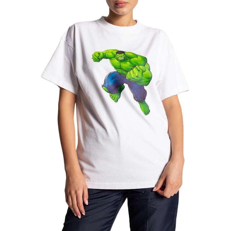 (Women) Balenciaga  Oversized Fit Crew Neck White T-Shirt. 612965TLV599000 圖 4