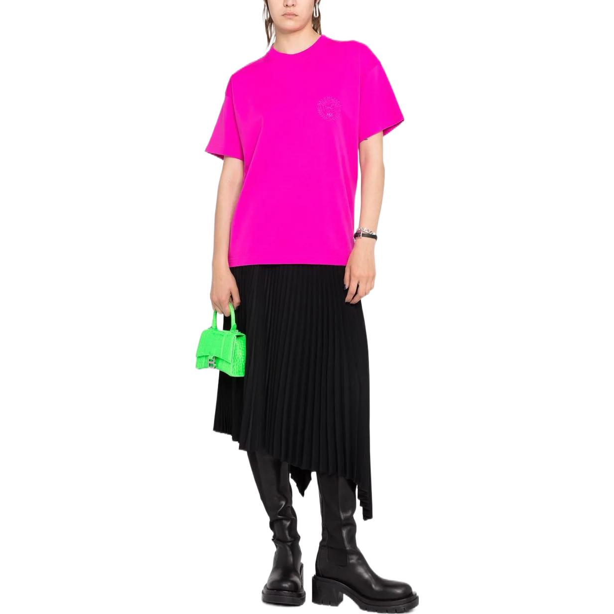 (Women) Balenciaga  Oversized Fluorescent Pink Crewneck T-Shirt SS22. 612965TMVM66843 圖 3