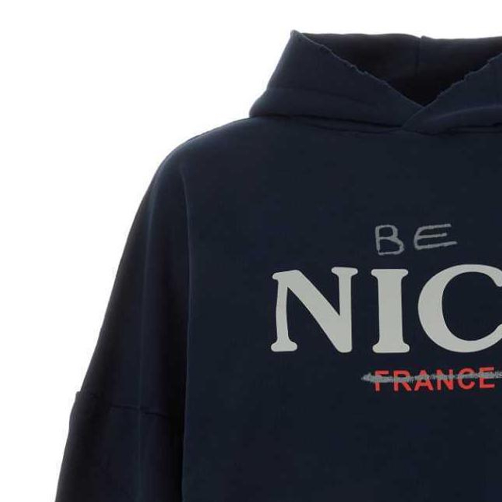 Shop (W) Balenciaga Hoodie Oversized Huruf Biru Navy. 761458TPVE54140