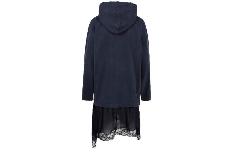 (Women) Balenciaga  Oversized Letter Print Hoodie Navy Blue Pullover Sweatshirt 768077TOVH91569 圖 3