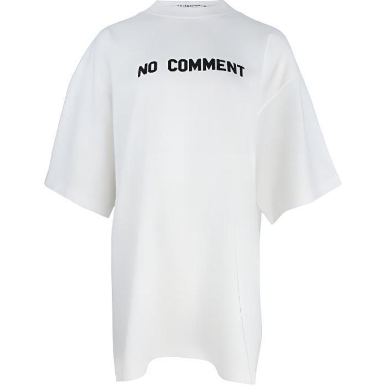 (Women) Balenciaga  Oversized Letter Print White Crewneck T-Shirt. 684155TLVG30330