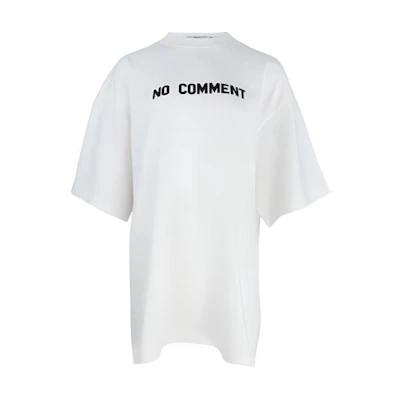 (Women) Balenciaga Oversized Letter Print White Crewneck T-Shirt. 684155TLVG30330