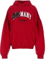 (Women) Balenciaga Oversized Red Hoodie with Letter Logo. 761458TPVE36303 (Women) Balenciaga Oversized Red Hoodie with Letter Logo. 761458TPVE36303