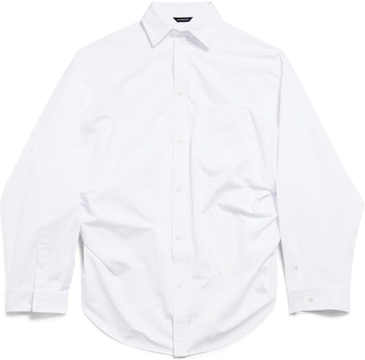 (Women) Balenciaga Oversized Single-Breasted Long-Sleeve Shirt White 790945TQM059000 Buy (Women) Balenciaga Oversized Single-Breasted Long-Sleeve Shirt White 790945TQM059000