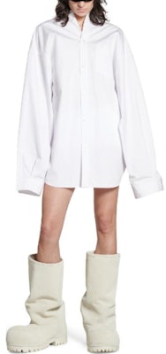 (Women) Balenciaga Oversized Single-Breasted Long-Sleeve Shirt White 790945TQM059000 Shop (Women) Balenciaga Oversized Single-Breasted Long-Sleeve Shirt White 790945TQM059000