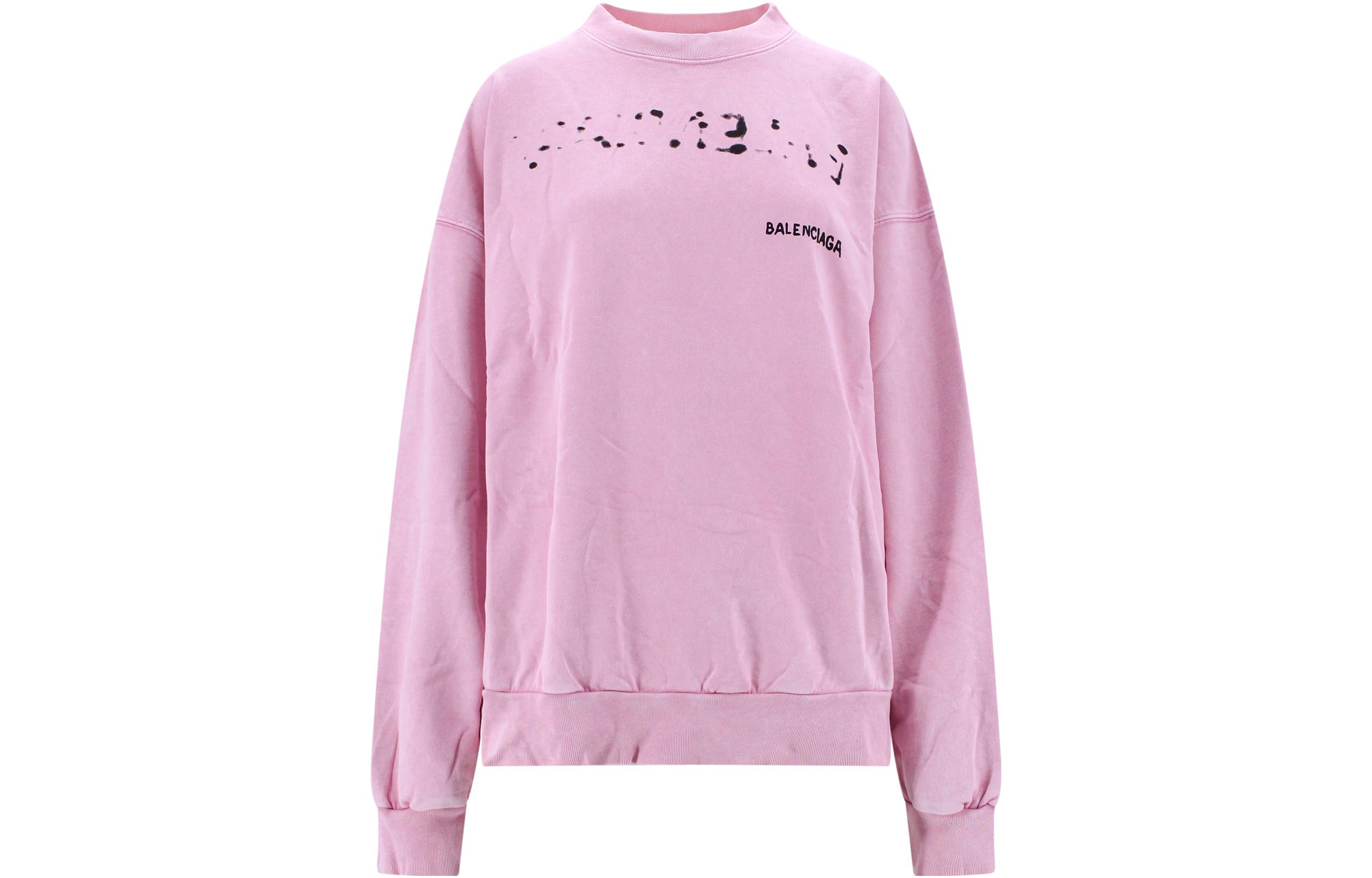 Order (W) 巴黎世家粉色图案印花长袖圆领卫衣 697869TOVO63204