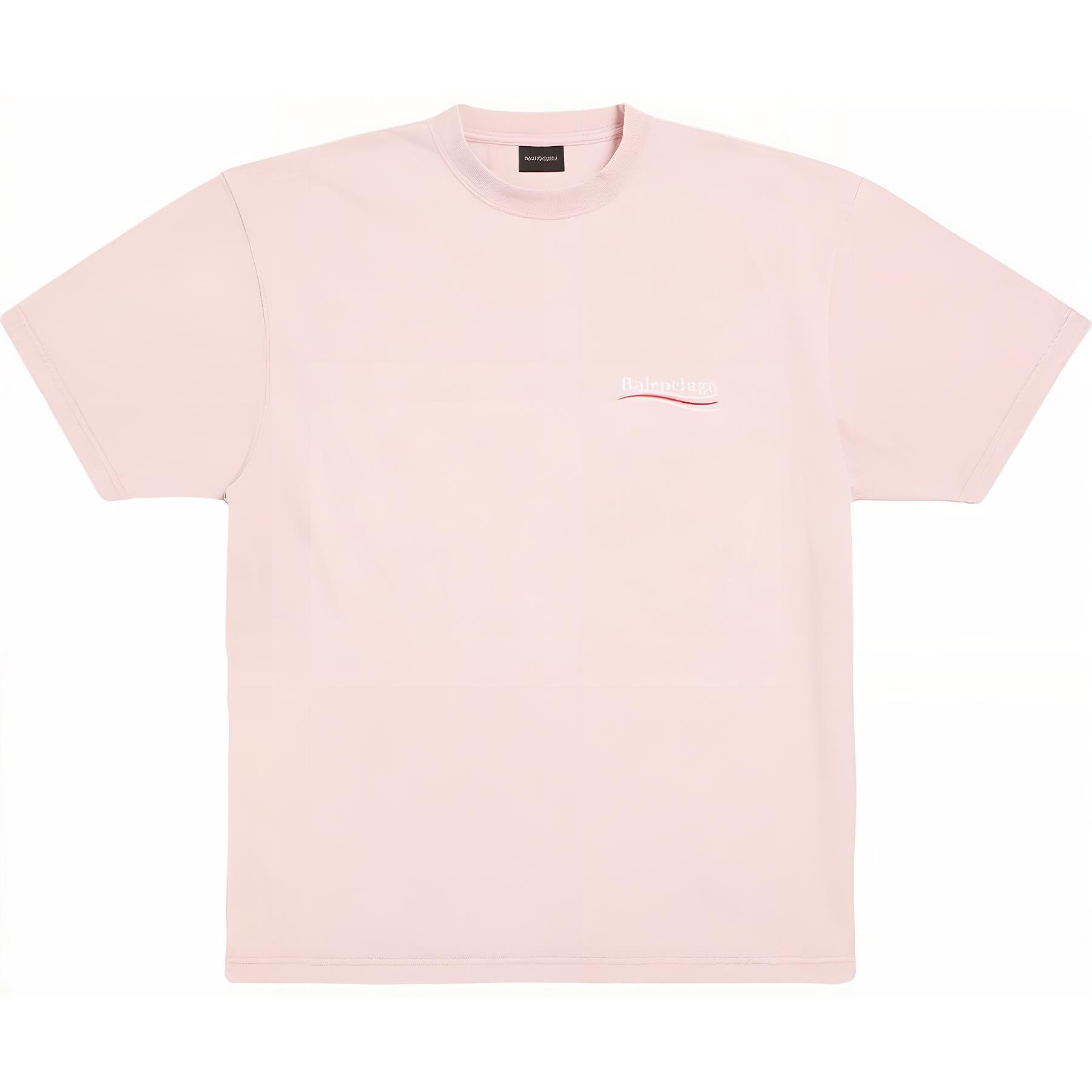 Buy (Women) Balenciaga  Pink Letter Print Crewneck T-Shirt Regular Fit. 641655TKVJ11764