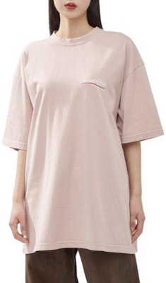 (Women) Balenciaga Pink Letter Print Crewneck T-Shirt Regular Fit. 641655TKVJ11764 Shop (Women) Balenciaga Pink Letter Print Crewneck T-Shirt Regular Fit. 641655TKVJ11764