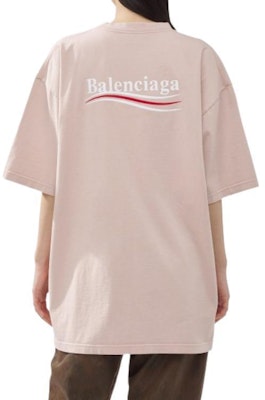 (Women) Balenciaga Pink Letter Print Crewneck T-Shirt Regular Fit. 641655TKVJ11764 Purchase (Women) Balenciaga Pink Letter Print Crewneck T-Shirt Regular Fit. 641655TKVJ11764