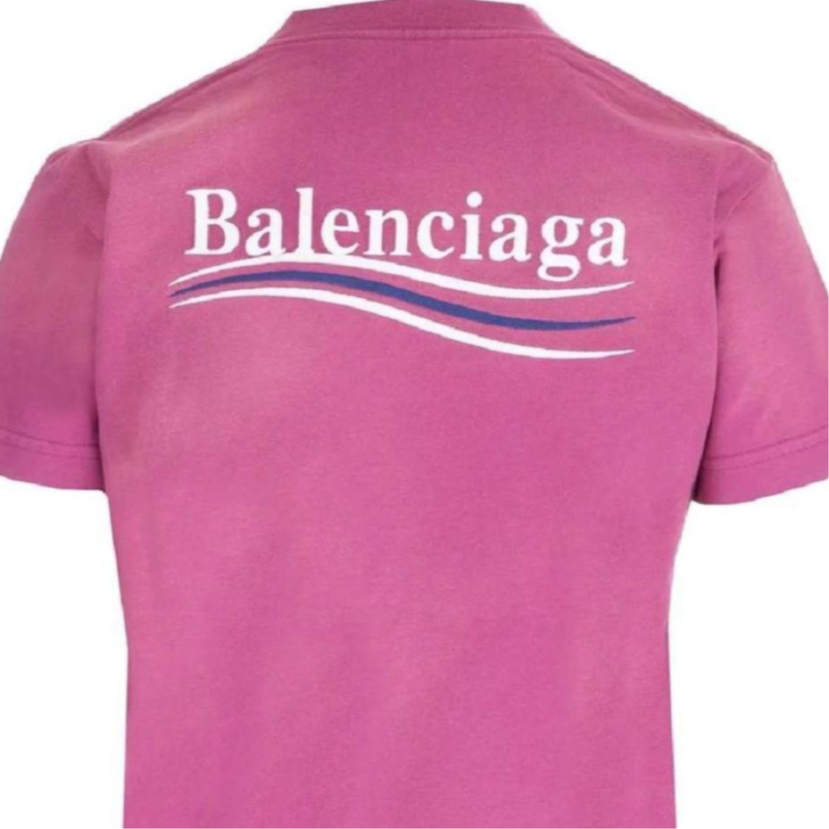 Cheap (W) Balenciaga 粉紅標誌印花圓領常規版型T恤 612964TJVF75713