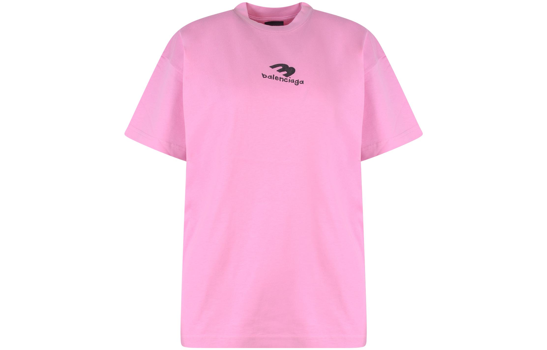 (Women) Balenciaga  Pink Logo Print Crewneck T-Shirt FW22. 612965TNVF21401 圖 2