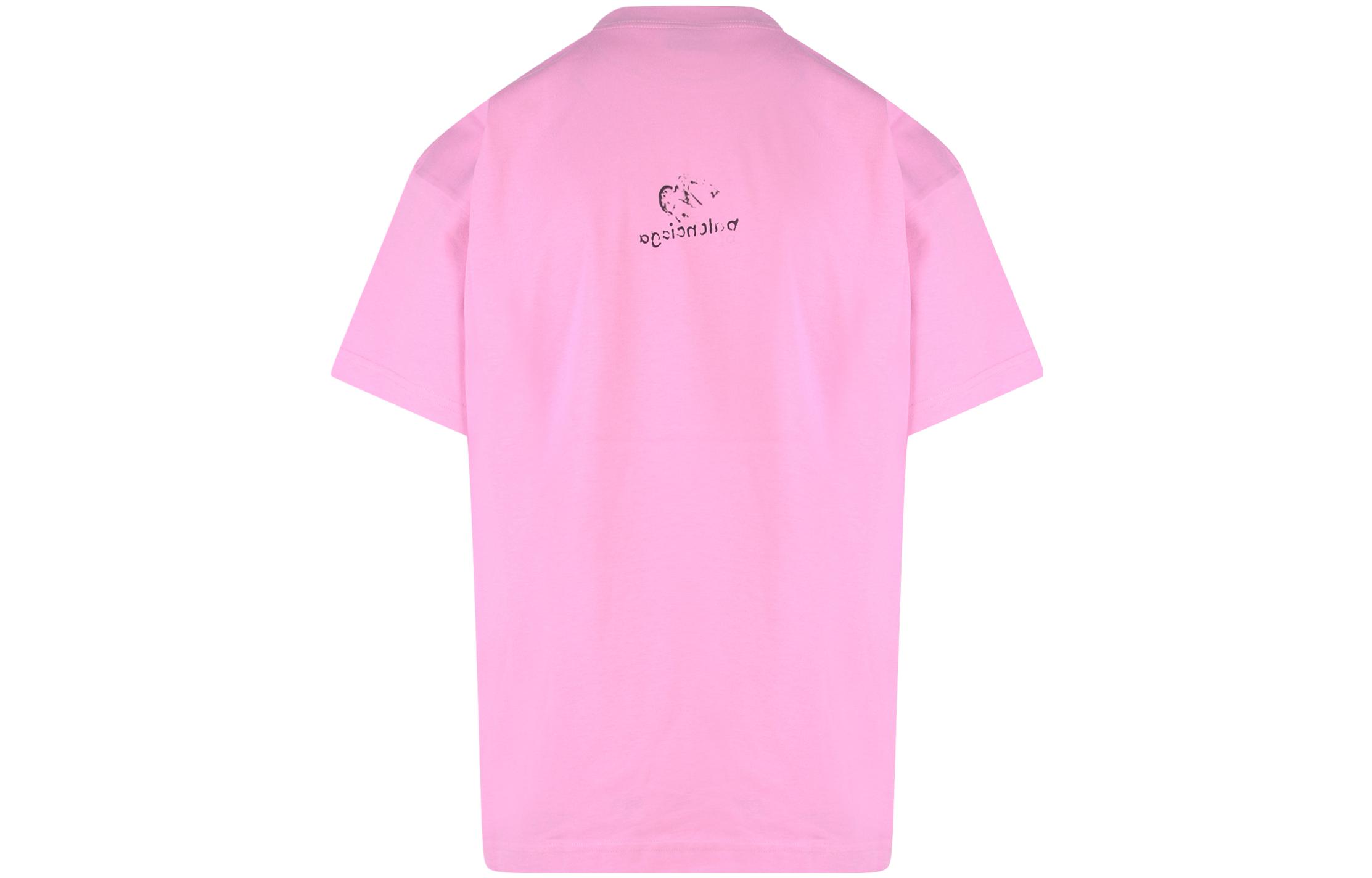 (Women) Balenciaga  Pink Logo Print Crewneck T-Shirt FW22. 612965TNVF21401 圖 3