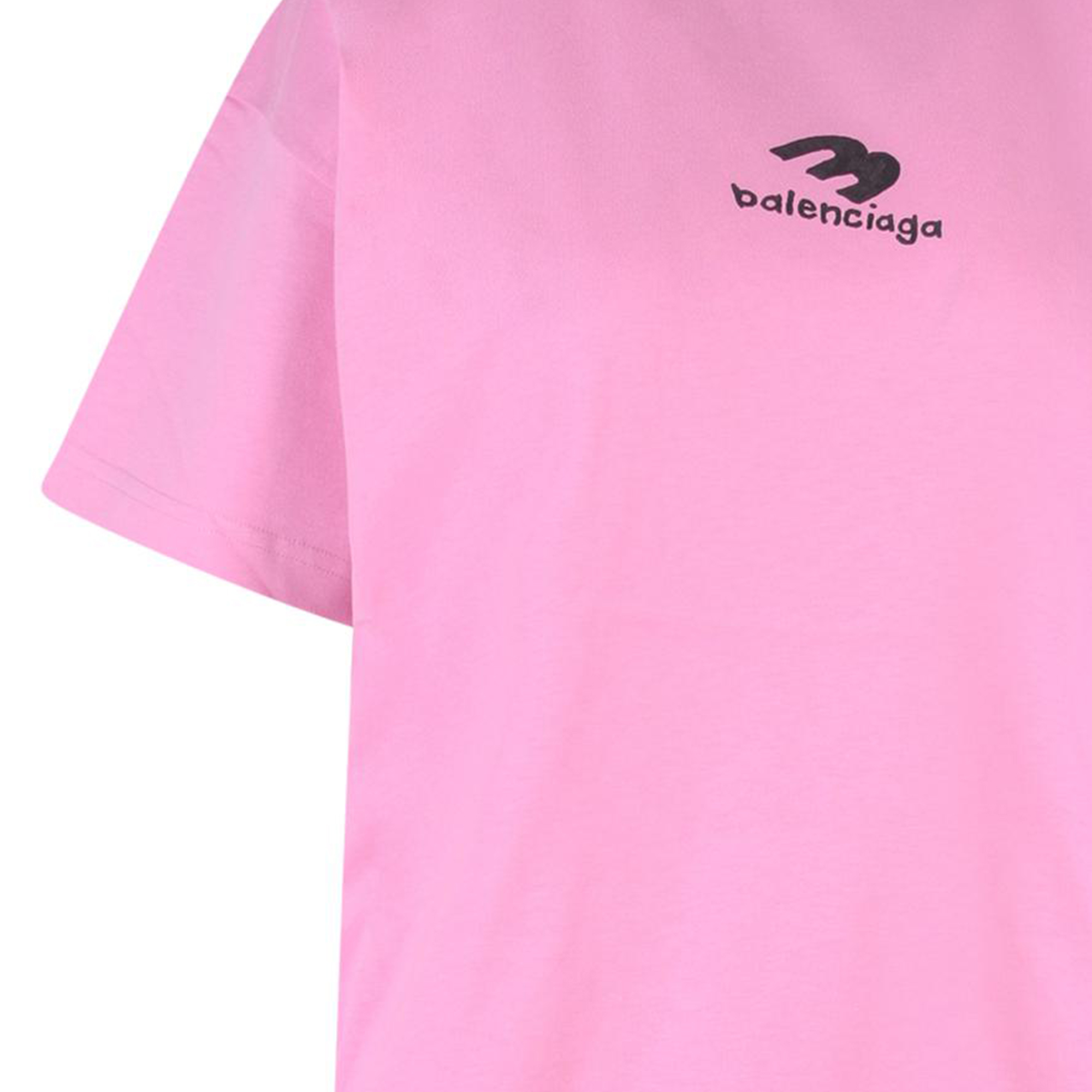 (Women) Balenciaga  Pink Logo Print Crewneck T-Shirt FW22. 612965TNVF21401 圖 4